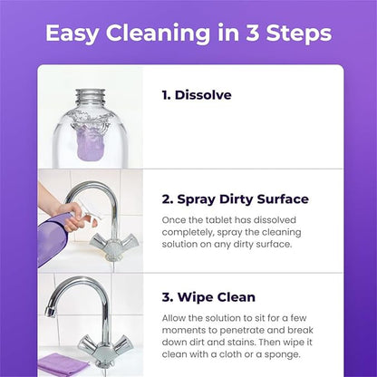 Clean Spray Cleaner for Ovens, Spray Oven Cleaner, Multi-Surface Cleaners with Concentrated Cleaning Tablets, Multi Purpose Cleaning for Ovens, for Kitchen,Bathroom