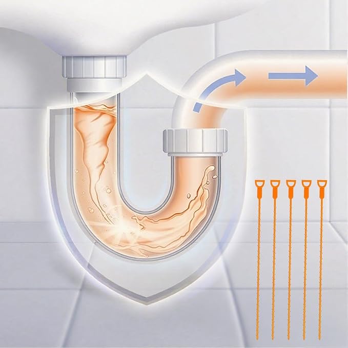 25 Inch Flexible Drain Snake Set, Professional Hair & Clog Remover Tool for Bathroom & Kitchen, Easy-to-Use Sink Cleaner with Comfort Grip for Home (20 Pcs)