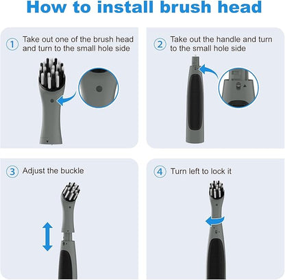 SOARING Rechargeable Electric Cleaning Brush with 4 in 1 Multiple Brush Heads,Indoor Household Cordless Motorized Brush for Bathroom Toilet Kitchen Tile Crevice (Gray & Black)