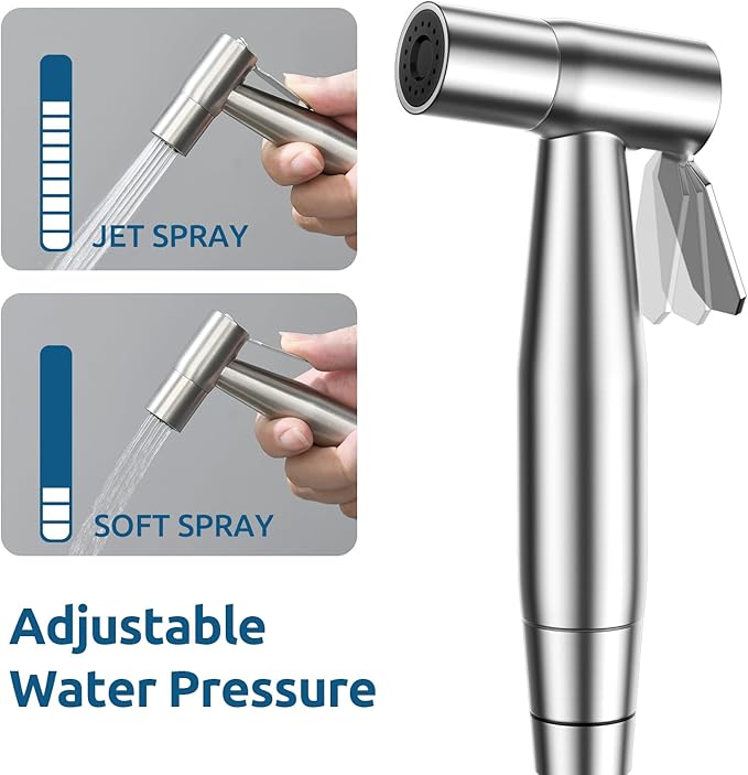 2 Pack Handheld Bidet Toilet Sprayer Set - Stainless Steel Muslim Shower Diaper Sprayer Jet for Toilet Wall or Mount