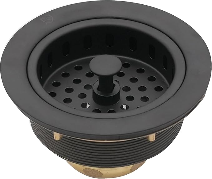 Westbrass A214-12 3-1/2" Post Style Large Kitchen Sink Basket Strainer, Oil Rubbed Bronze