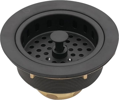 Westbrass A214-12 3-1/2" Post Style Large Kitchen Sink Basket Strainer, Oil Rubbed Bronze