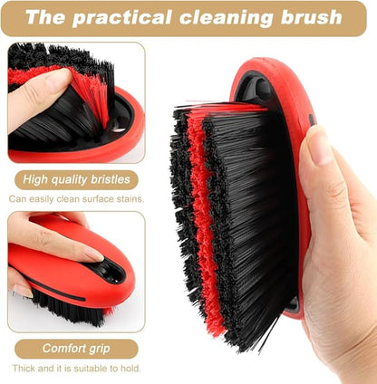 Carpet Brush, Scrub Brush Carpet Scrubber Stiff Bristle Detailing Scrub Brushes, Carpet Cleaning Brush, Cleaning Brush Interior Leather Brushfor Car and Home(Color:Red)