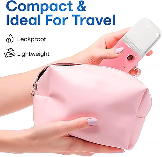 Easy Care Sunshine 15s Heat up Mini Travel Steamer, Easycare Sunshine Mini Travel Atomizer, Mini Handheld Garment Steamer, Fabric Steam Iron for Home and Travel (White+Pink)
