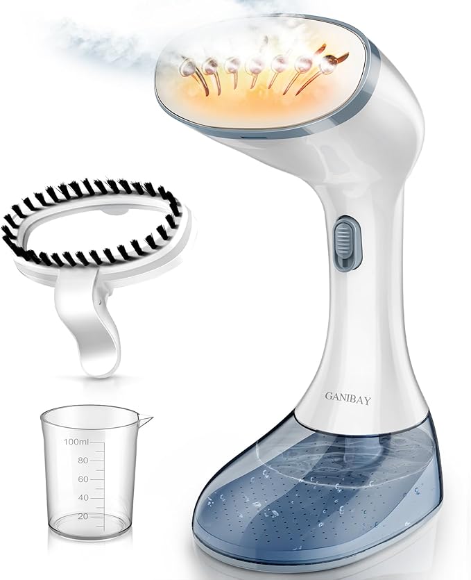 Steamer for Clothes, 1800W Fast Heat-up Clothes Steamer Handheld Garment Steamer with 3 Steam Settings, 380ml Water Tank, 9.8' Cord, Portable Travel Steam Iron for Removes Wrinkle Safe on All Fabrics
