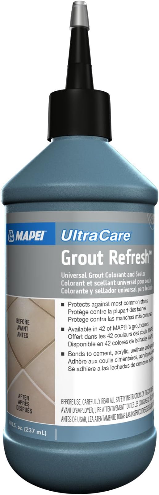 MAPEI UltraCare Grout Refresh, Universal Grout Colorant & Sealer, 8 oz Bottle – Easy Grout Restoration & Protection, 5220 Eggshell
