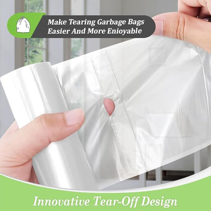 8 Gallon 300 Counts Unscented Medium Trash Bags,Fit 7,8,9,10 Gal Garbage Bags by Teivio, 30 Liter Thick Bathroom Can Bin Liners,Plastic Bags for Home Office Kitchen, Clear