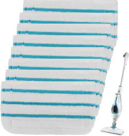 Steam Mop Pads Compatible with Black+Decker Steam Mop SM1600, SM1610, SM1620, HSM13E1, HSMC1300FX, HSMC1321, HSMC1361SG SMP20 - Washable Pads Replacement for Floor Cleaning - 8Pack