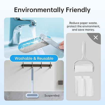 Multifunctional Pet Hair Remover Tool for Furniture, Reusable Washable Dog and Cat Hair Lint Removal Brush, 4 in 1 17.3Inch Extendable, Adjustable Lint Brush