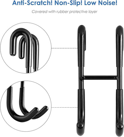 Simtive 12-Inch Shower Squeegee Set, Includes Shower Door Hook and Adhesive Hook, Squeegee for Shower Doors, Mirror and Window, Black