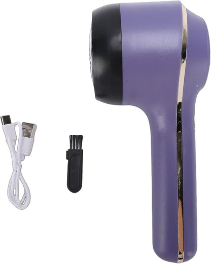 Sorandy Fabric Shaver, Electric Lint Remover Rechargeable with 3 Speeds, Digital Display 6 Leaf Blades Portable Sweater Defuzzer, Ideal for Clothes, Furniture, Sweater & Blanket (Purple)