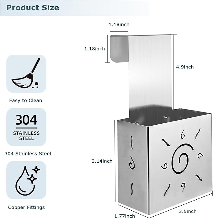 304 Stainless Steel Toilet Tank Cleaning Tablet Holder - Adjustable Hanging Hook for Cleaning Tablets & Bleach Pods, Prevents Residue Buildup (Silver)