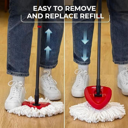 O-Cedar EasyWring Microfiber Spin Mop & Bucket Floor Cleaning System + 2 Extra Mop Head Replacements with Citrus Pac (Variety Pack)
