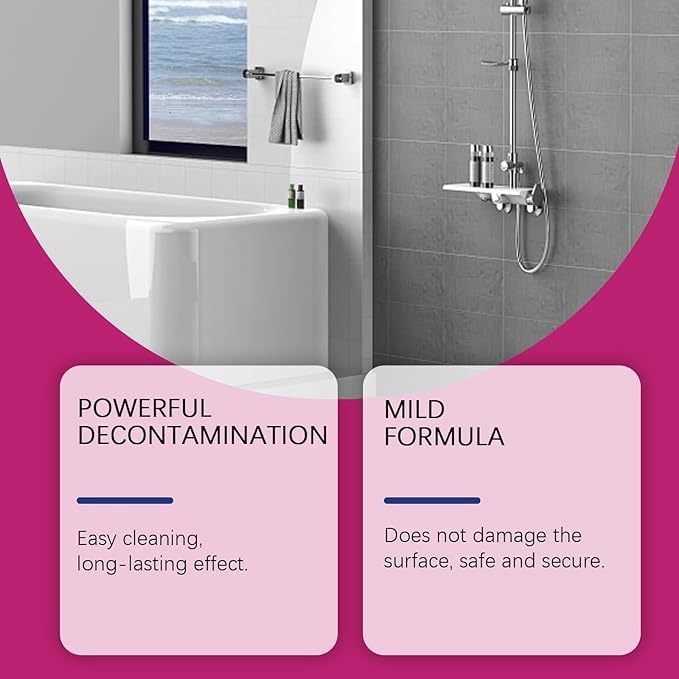 Stubborn Stains Cleaner, Bathroom Descaler Cleaner, Bathroom Descaler Foam Cleaners, Multipurpose Bathrooms Foam Cleaners, Powerful Descaling Cleaning Agent for Bathtub Glass, 2 Pcs