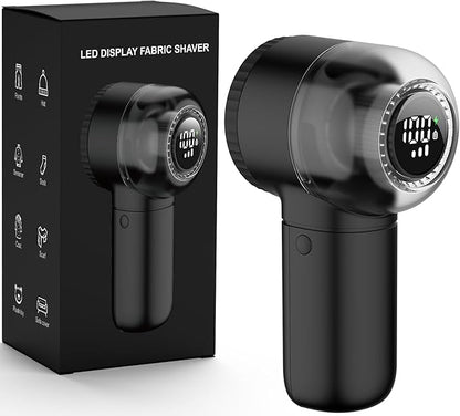 Fabric Shaver Electric Lint Remover Rechargeable Sweater Shaver Dual Protection Removable Bin Easy Remove Fuzz Lint Pills Bobbles (Black)