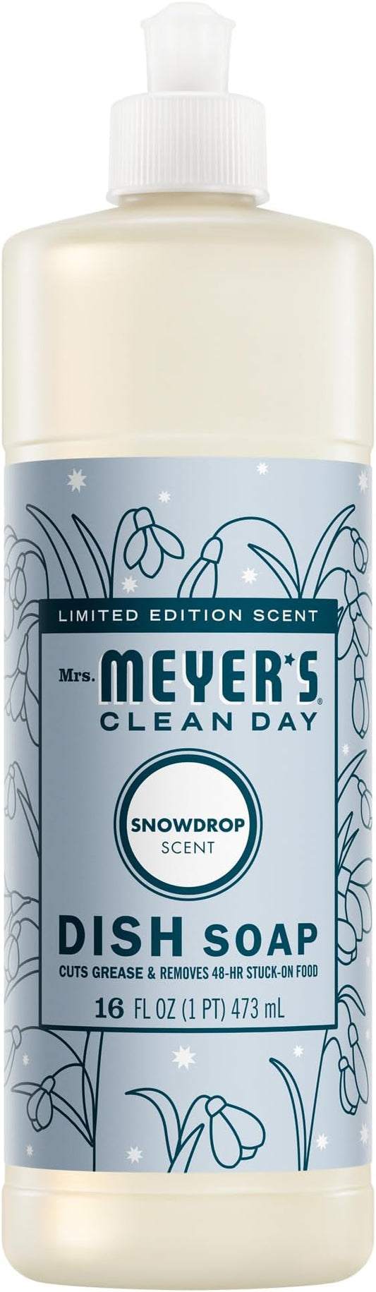 MRS. MEYER'S CLEAN DAY Liquid Dish Soap, Snowdrop, 16 fl. oz