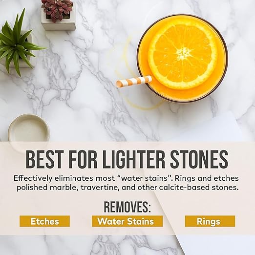MB Stone MB-11® Touch-Up Etch Remover Marble Polishing Powder for Light to Medium Etches Only, for use with Neutral Colored Calcite-Based (not for Matte or Dark Stone), 1 oz Can