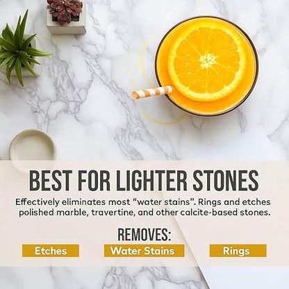 MB Stone MB-11® Touch-Up Etch Remover Marble Polishing Powder for Light to Medium Etches Only, for use with Neutral Colored Calcite-Based (not for Matte or Dark Stone), 1 oz Can