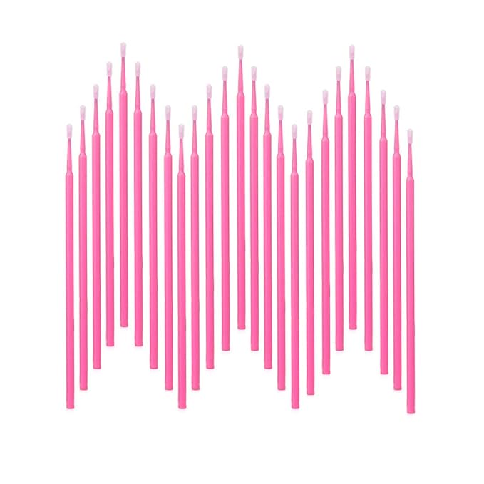 2100PCS Microswabs for Eyelash Extensions，Micro Applicators Brush for Cleaning and Applying Make-up Pink (Head Diameter: 2.0mm)