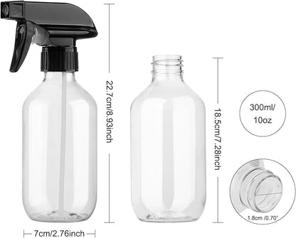 Spray Bottles 10oz/300ml Plastic Spray Bottle Empty Refillable Container with Adjustable Head Sprayer, Mist/Stream Water Bottle for Cleaning Products, Plants, Pet Training, Hairstyling
