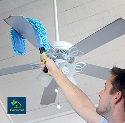 EVERSPROUT Flexible Microfiber Ceiling & Fan Duster (Pole Sold Separately) | Extra-Long 25'' Duster | Removable & Washable Sleeve | Bends to Clean Any Fan Blade | Twists onto Standard Threaded Poles