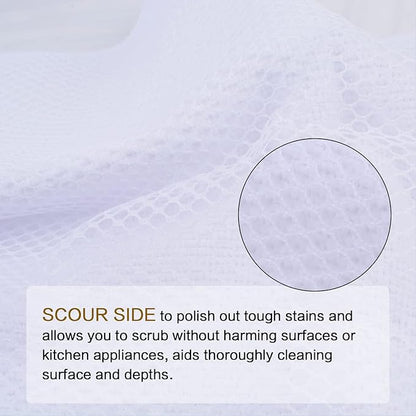 SINLAND Microfiber Dish Cloth Washing Cloths for Dishes Best Kitchen Cloths Cleaning Cloths Wash Cloth for Kitchen Poly Scour Side 12Inchx12Inch 20 Pack