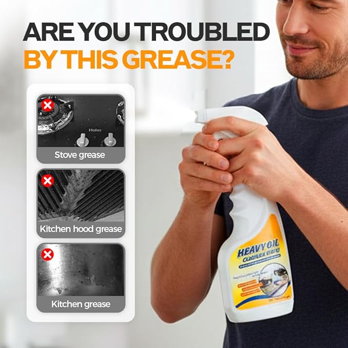 Heavy Oil Cleaner Stain, 2026 Upgrade All Purpose Kitchens Heavy Oil Cleaning Agent, Grease Remover, Multipurpose Kitchen Cleaner Spray for Countertops, Ovens, and Appliances (white)