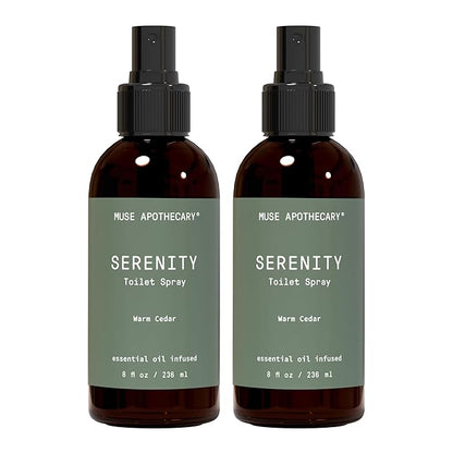 Muse Apothecary Flush Ritual - Botanical Collection - Aromatic & Refreshing Toilet Spray, Use Before You Go, Infused with Natural Aromatherapy Essential Oils - 8 oz, Warm Cedar, 2 Pack