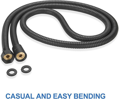 RUMOSE 59 inches Shower Hose Water Plating Shower Head Extension Hose Replacement Extra Long Stainless Steel Shower Tube Attachment Flexible Handheld Shower Sprayer Hose, Matte Black