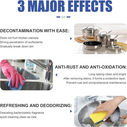 All-Purpose Rinse-Free Cleaning Spray, Upgraded Bubble Cleaner Foam Spray, Highly Effective Oil Breakdown Foaming Spray, Stain Remover for Stubborn Grease, Grime Kitchen and Other Stains (2Pcs)