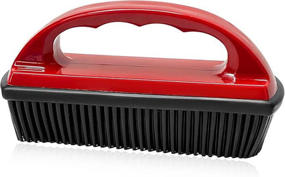 Car Carpet Lint & Hair Removal Brush, Electrostatic Bristles Mini Pet Hair Remover with Ergonomic Handle, Reusable Fur Remover Brush Car Interior Cleaning Tool for Truck SUV RV (Red)