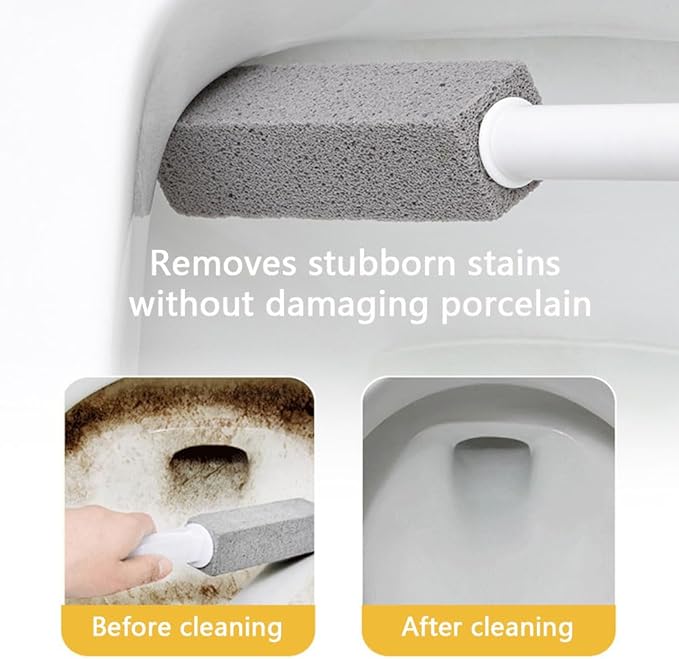 Replaceable Pumice Stone for Toilet Cleaning, Eco Friendly Pumice Stone for Effective Toilet Scrubbing, Non Scratch Durable Toilet Brush Cleaner