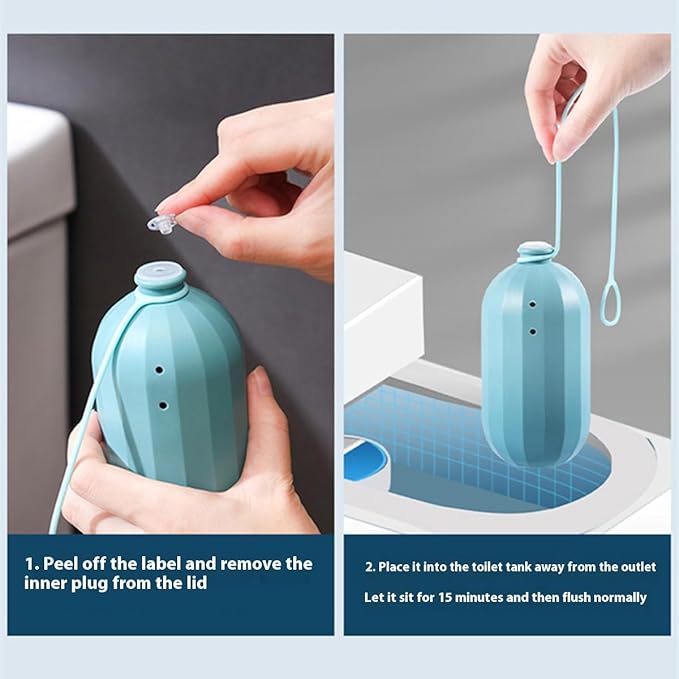 Toilet Cleaner,Toilet Bowl Cleaners Gel Bottle Kit, Automatic Toilets Bowl Cleaning Bottle With Odor Removal,Concentrated All-Purpose Stain Fighter Keep,Deep Clean Agent Tablets Block (1 PCS)