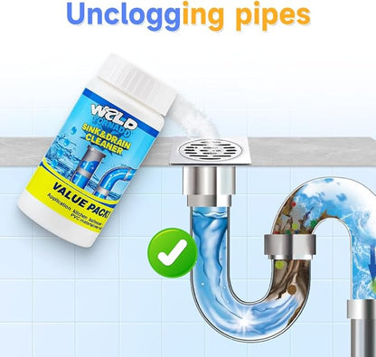 Sink Drain Cleaner, 2025 New Multi-functional Sink and Drain Cleaner Powder Cleaning, Drains Cleaner Foam Cleaner, Powerful Pipe Dredging Agent for Home Kitchen Toilet (5Pcs)