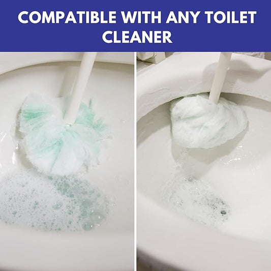 Don Aslett Johnny Mop | Set of 2 Toilet Brushes | 14" Handle to Easily Clean Toilet or Shower | Scratch Free Bowl Swab | Safe to Use with Your Favorite Toilet Bowl Cleaner