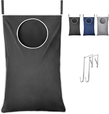 Lifewit 1 Pack Over Door Laundry Hamper, Large Collapsible Hanging Laundry Hamper, Hanging Laundry Basket Bag for Bathroom Bedroom Dirty Clothes Storage Organizer, Dark Gray