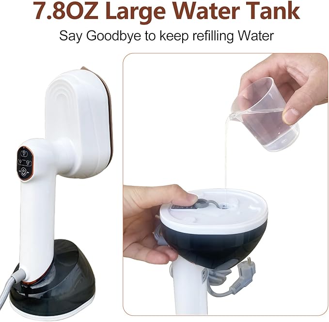 2 in 1 Steamer & Iron,1200W Portable Travel Garment Steamer for Clothes, 7.8OZ Large Tank, Handheld Wrinkle Remover, 25S Fast Heat-up, Quick Wrinkle Remover, Compact Size for Travel
