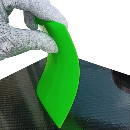 4 Inch PPF Squeegee Vinyl Wrap Tool Anti-Scratch Rubber Scraper Soft TPU Window Tint Tool for Paint Protection Film (Green Square)