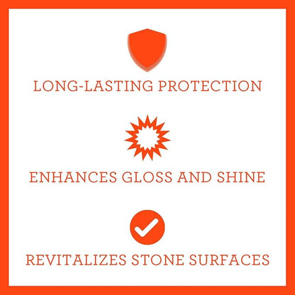 TriNova Granite Sealer & Protector – Best Stone Polish, Protectant & Care Product – Easy Maintenance for Clean Countertop Surface, Marble, Tile – No Streaks, Stains, Haze, or Spots - 18 fl oz