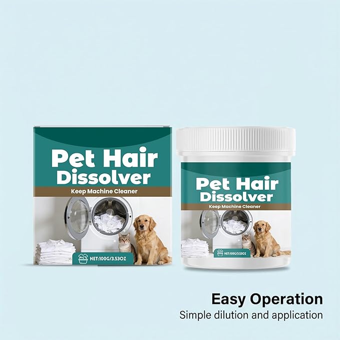 Pet Hair Dissolver - Gentle Laundry Cleaning Agent, Cat far Remover For Washing Machine, deap Clean Stain Removal Additive, Wash Cycle Accessory Case Bottle Tub | for Clothes Bedding Cleaning