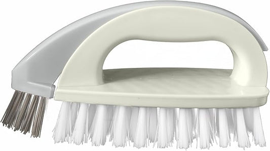 Detachable Cleaning Brush Handheld Brush Gap Brush Stiff Heavy-Duty Scrub Brush for Tile,Carpet,Bathroom Tubs,Grout,Blinds,Carpet,Shoes,Kitchen Sink (Cream)
