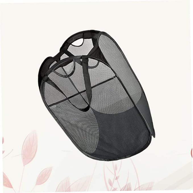 Folding Laundry Basket Collapsible Square Storage Container for Dirty Clothes Lightweight and Portable Black Hamper for Home College and Travel Use