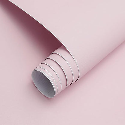 HeloHo Solid Light Pink Wallpaper Matte Textured Peel and Stick Wallpaper 118"X15.7" Modern Self Adhesive Removable Wall Paper Waterproof Contact Paper for Living Room Bedroom Decor