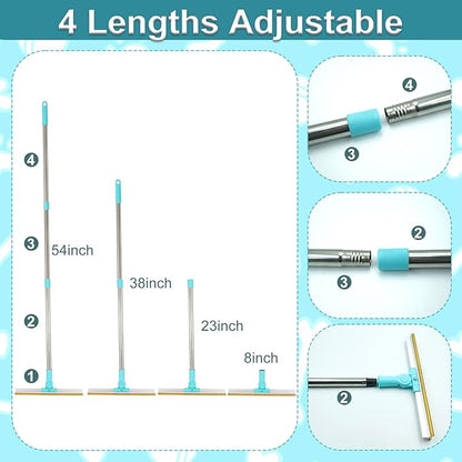 Pet Hair Remover for Carpets with 3 Lengths Adjustable Handle (23-54") - Stand-Up Tool to Remove Matted Dog & Cat Hair from Deep Pile Rugs, Stairs, Under Furniture