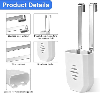 1pc Toilet Tank Cleaning Tablet Holder, Plastic Hanging Cleaner Caddy Bracket with Stainless Steel Hook Fits Most Standard Toilet Tanks