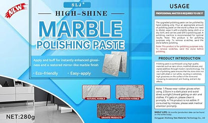 Granite Polishing Paste, Marble Cleaner Countertop, Stone Etch Remover - Professional Polish Compound for Granite, Marble, Quartz & Natural Stone | New Polishing Upgrade, Easier to Use