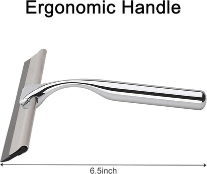 Aliglow All Purpose Stainless Steel Squeegee for Glass Shower Doors, Car Window, Home Mirrors, Bathroom Shower Cleaner Wiper 10 inches