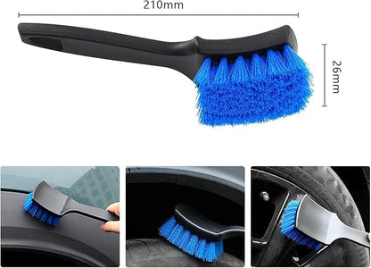 8.3" Car Tire Wash Brush, Carpet Cleaning and Scrub Brush for Floor Mats, Car Detailing Brushes Hard Bristles Wheel Brush for Car Interior and Home, Wheels, Rims, Motorcycles, Bicycles (Yellow)