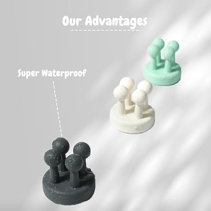 8Pcs Silicone Toothbrush Holders for Bathrooms,Waterproof Self Adhesive Multifunctional Hook for Hanging Towel Key Plug Cable for Bathroom Kitchen Living Room Office WhitePinkYellowGreen