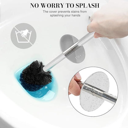 Toilet Brush and Holder, 2 Pack Toilet Brush with 304 Stainless Steel Long Handle, Toilet Bowl Brush for Bathroom Toilet-Ergonomic, Elegant,Durable (Bronze)